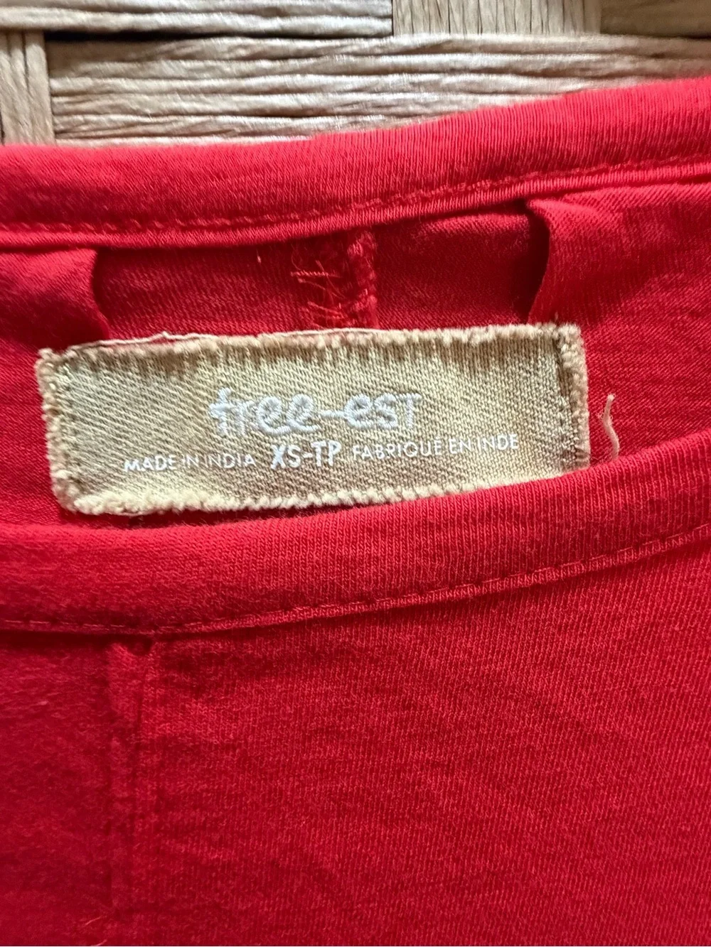 FREE PEOPLE FREEST CHERRY RED SLEEVELESS 100% Cotton TUNIC NWOT Sz XS Oversized